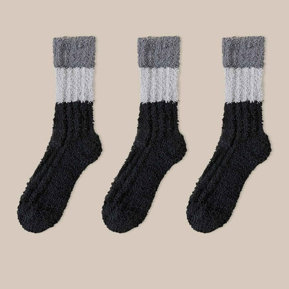 3 Pairs Fuzzy Socks Womens Cozy Soft Socks Fluffy Cute Winter Warm Slipper Floor Socks Thicken Coral Velvet Christmas Stocking