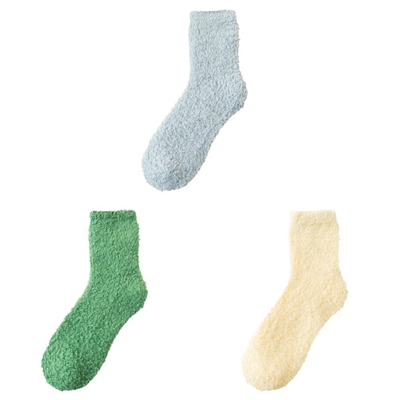 3 Pairs Fuzzy Socks for Women Soft Slipper Socks Coral Socks Casual Winter Warm Fluffy Crew Socks