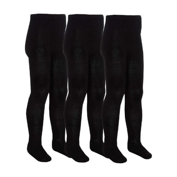 3 Pairs Girls Bamboo School Tights | Sock Snob | Footed Soft Plain Pantyhose