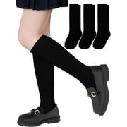 GOTYOU 3 Pairs Girls Knee High Socks Girls School Uniform Socks Kids Seamless Long Socks Toddler Knee Socks for Girls Boys