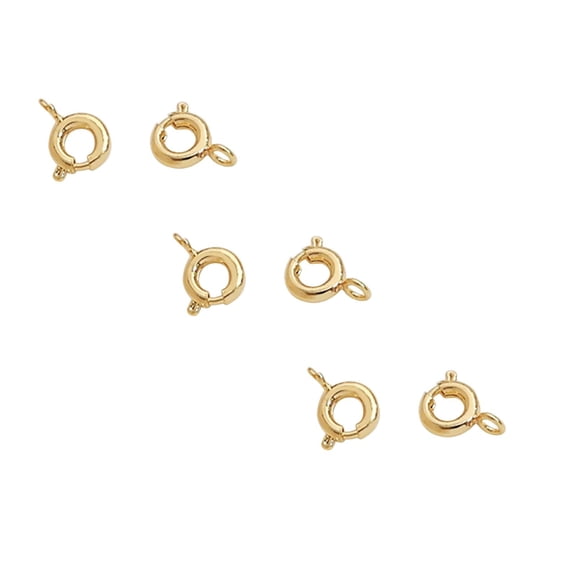 3 Pairs Gold Filled Spring Ring Clasps For Necklace Bracelet Jewelry DIY Making Handmade Jewelry Bracelet Necklace End Chain Spring Clasp