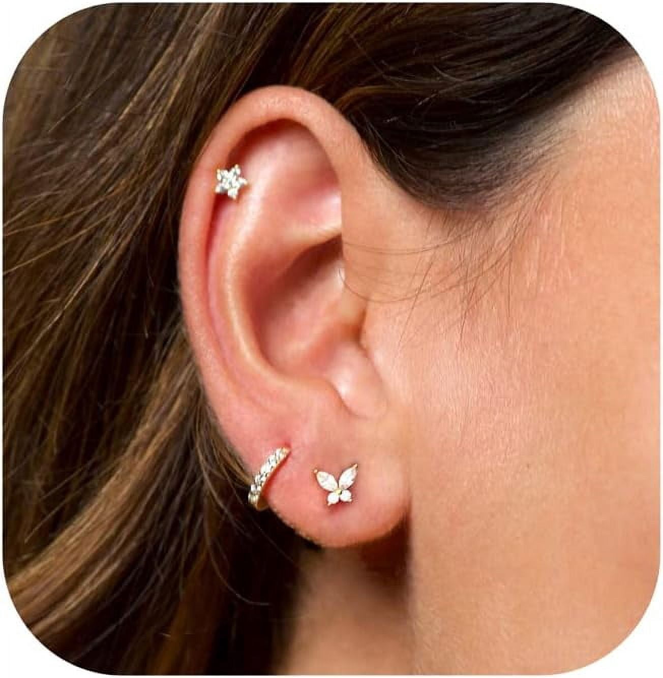 Miss Right Heart Hoop Earrings For Women, Small Gold Hoop Earrings Dainty Love Huggie Hoop Dangle Earrings Jewelry With Cubic Zirconia - View #5