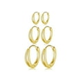 thumbnail image 1 of 3 Pairs Gold Hoop Earrings | Small 14k Gold Plated Huggie Hoop Earrings for Women 8/10/15mm, Gift for Her, 1 of 5