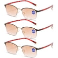 thumbnail image 1 of 3 Pairs of Gradient Brown BIFOCAL Reading Glasses 3.0 Half Frame Sunglasses Men Women Anti-Blue Light Presbyopia Glasses Outdoor Fishing Flexible Readers +3.00, 1 of 5
