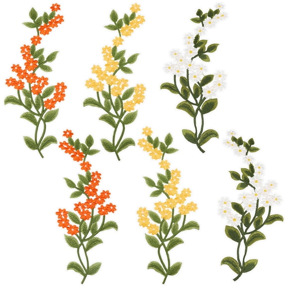 3 Pairs Green Leaves Floral Iron on Patches Leaves Vine Lace Applique Forest Leaf Flower Patches Embroidered Trim Daisy Sewing Applique