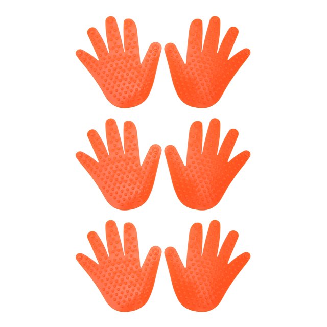 3 Pairs Hand Shaped Floor Markers PVC Non Slip Handprints Spot Marker