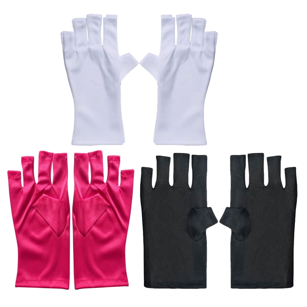 3 Pairs Heatresistant Gloves Nail Art UV Gloves UV Protection Gloves