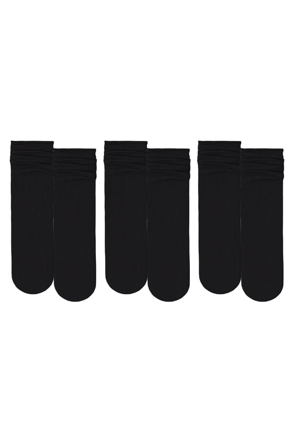 3 Pairs Ice Silk Breathable Socks Summer Ultra Thin Crew Socks Mid-tube Candy Color Pile Socks Casual Rolled Edge Ankle Socks