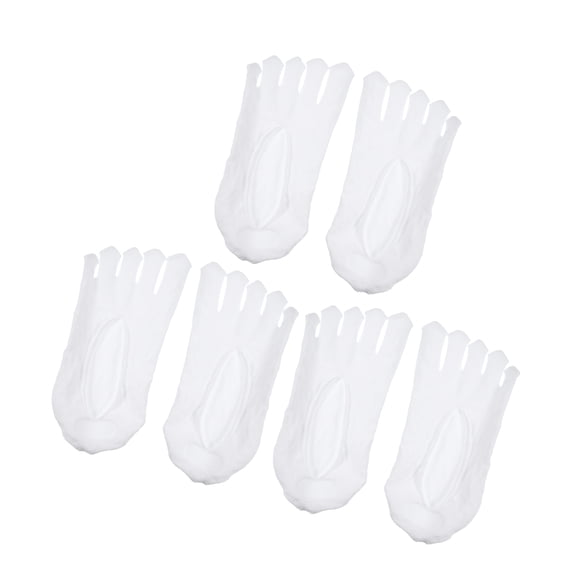 3 Pairs Invisible Five Fingers Socks Sexy Breathable Soft Mesh Fashion No Show Socks for Women White