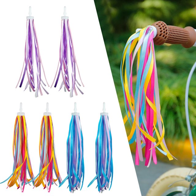 3 Pairs Kids Bike Streamers Bicycle Tassel Ribbon 32 Strips Children
