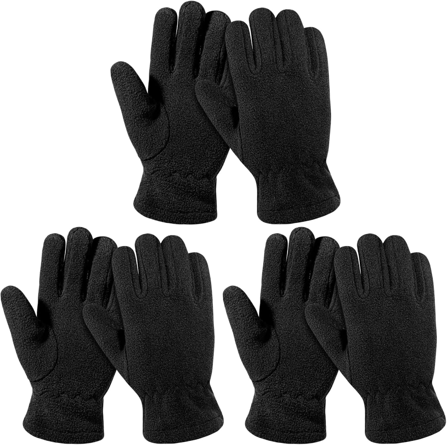 3 Pairs Kids Fleece Winter Gloves Toddler Warm Gloves Children Full