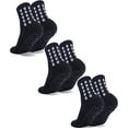 thumbnail image 1 of 3 Pairs Kids Grip Soccer Socks Cushioned Non Slip Football Athletic Sports Socks for Boys Girls, 1 of 7