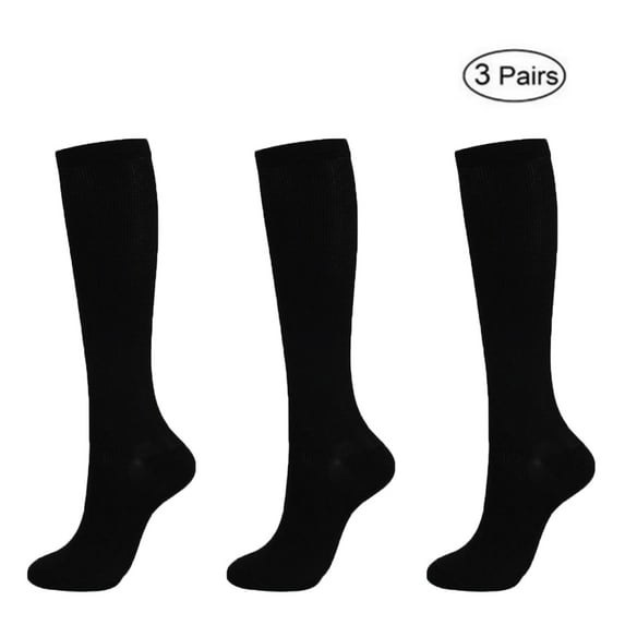 3 Pairs Knee High Compression Socks for Men and Women Thigh High Cotton Boot Socks