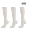 thumbnail image 1 of 3 Pairs Knee High Compression Socks for Men and Women Thigh High Cotton Boot Socks, 1 of 7