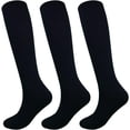 thumbnail image 1 of 3 Pairs Knee High Long Sports Socks Football Soccer Baseball Softball Socks for Men Women Teens, 1 of 5