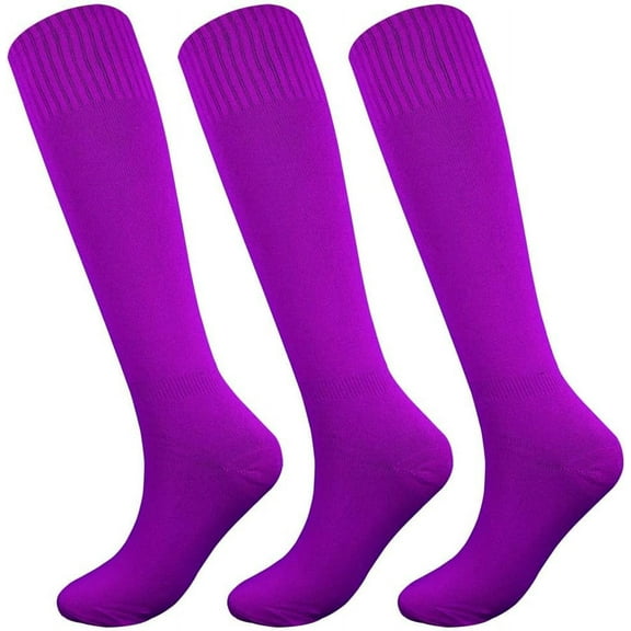 3 Pairs Knee High Long Sports Socks Football Soccer Baseball Softball Socks for Men Women Teens