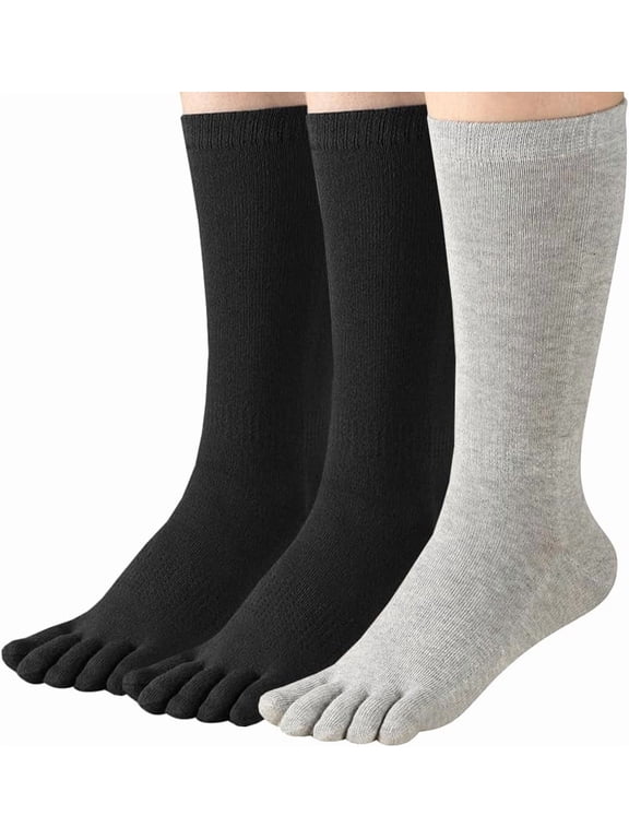 3 Pairs Ladies Toe Socks High Density Knitted Cotton Sports Running Five Finger Socks