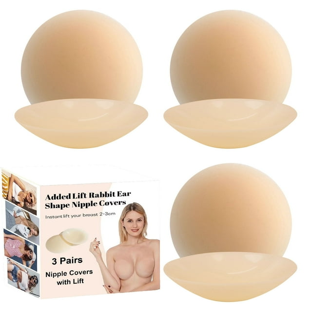 3 Pairs Large Nipple Covers,No Show Silicone Coverups ,Reusable Pasty Nipple Pasties for Women Sticky Breast Petals