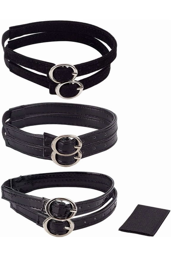 3 Pairs Leather Shoe Straps Detachable Black Heels Straps Fixed Extender Ankle Straps Anti Slip Adjustable Shoes Belt Band With Hook for Leather Shoes Holding Loose High Heel Shoes BlackDIY