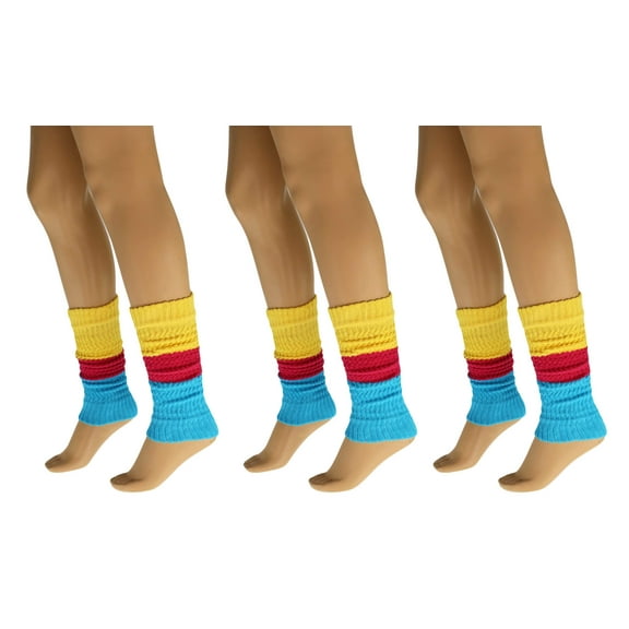 3 Pairs - Leg Warmers for Women All Cotton Soft Knitted Leg Warmer