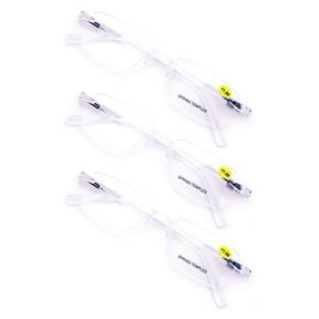 3 Pairs Lightweight Men Women Rimless Comfortable Reading Glasses with Spring Hinge - Clear Lens Reader +1.50
