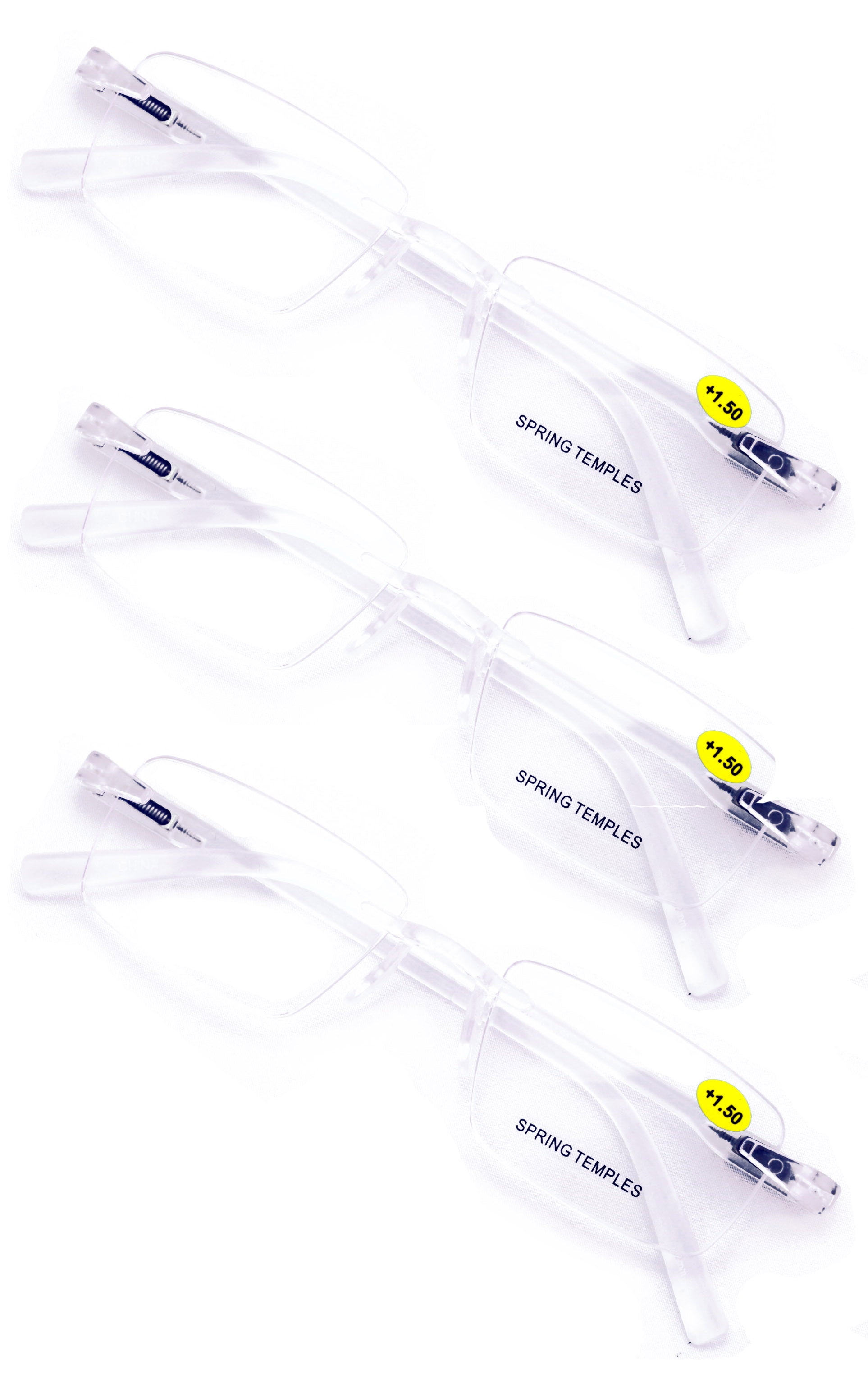 JoXiGo Set Of 2 Reading Glasses Rimless For Men Women Quality Metal Frame Clear Glasses With Glasses Case, 1.0 (45-49 Years) /2-piece
