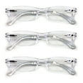 thumbnail image 1 of 3 Pairs Lightweight Rectangular Unisex Readers with Spring Hinge - Clear Blue Black Reading Glasses - Spring Hinge 1.75, 1 of 3
