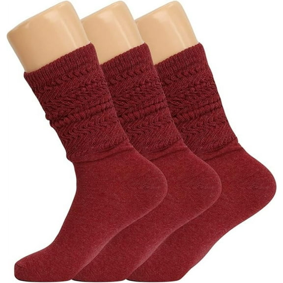 3 Pairs Lightweight Slouch Socks for Women with Thin Sole Shoe Size 5-10 (Hibiscus)