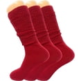 thumbnail image 1 of 3 Pairs Lightweight Slouch Socks for Women with Thin Sole Shoe Size 5-10 (Red), 1 of 13