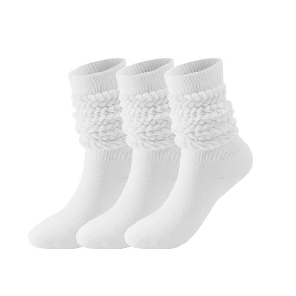 3 Pairs Little Girl Slouch Socks Slouchy Socks Knee High Scrunch Socks Soft Warm Stacked Boot Socks Long Socks Casual Sport Socks for Kids, 5-8 Years