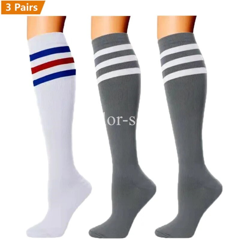 3 Pairs Lot Pack Compression Socks Running Men Women Stockings Sports ...