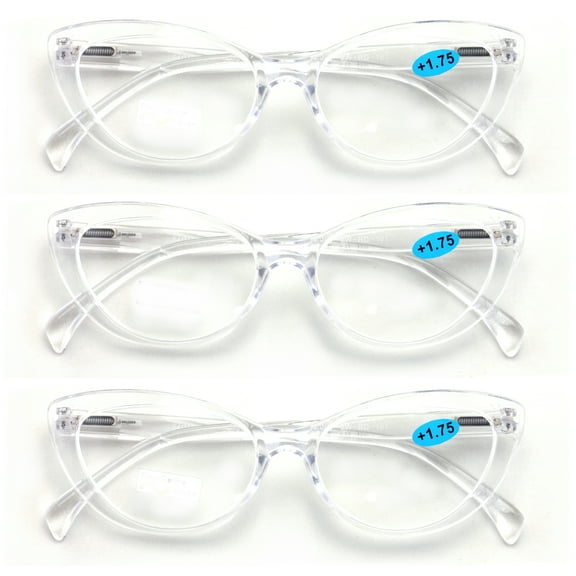 3 Pairs Lot Women Cat eye Clear Readers Reading Glasse - Cateye