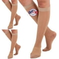 thumbnail image 1 of (3 Pairs) Made in USA - Support Socks for Women 15-20mmHg - Natural, Medium, 1 of 10