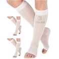 thumbnail image 1 of (3 Pairs) Made in USA Open Toe Support Socks for Women 15-20mmHg White, Medium, 1 of 11