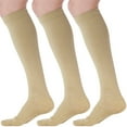 thumbnail image 1 of (3 Pairs) Made in USA - Unisex Compression Knee High 20-30 mmHg Khaki, Medium, 1 of 9