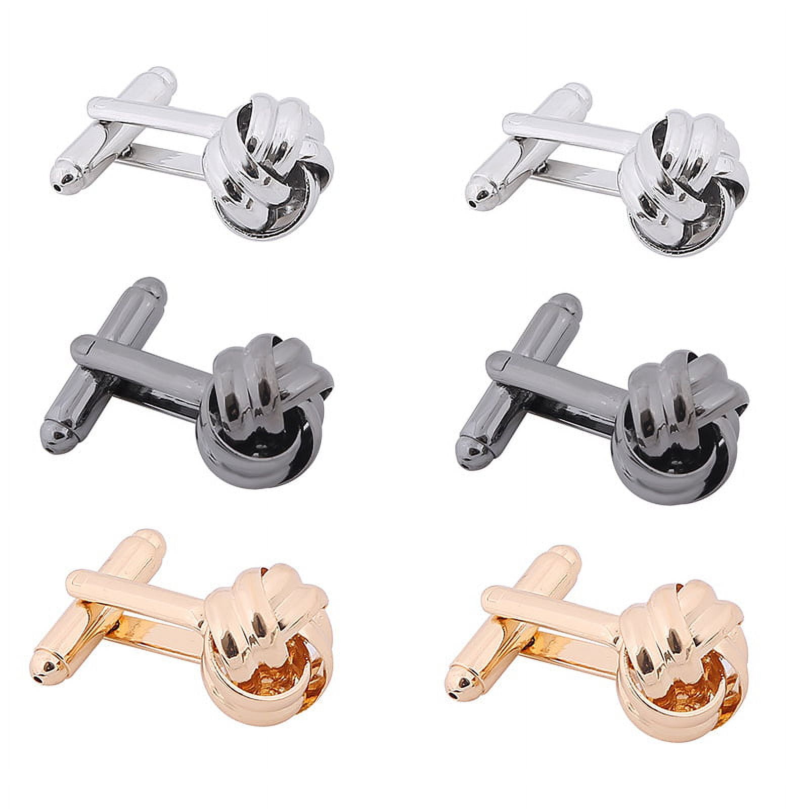 3 Pairs Male Cuff Links Men Shirt Cufflinks Knot Cufflinks Business