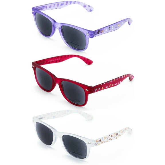 3 Pairs Matte Cat Print Classic Comfortable Reading SunGlasses Translucent Fun Tinted Reader UV Protection 100