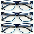 thumbnail image 1 of 3 Pairs Matte Translucent Classic Lightweight Reader - Spring Hinge - Unisex Reading Glasses, 1 of 3