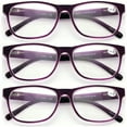 thumbnail image 1 of 3 Pairs Matte Translucent Classic Lightweight Reader - Spring Hinge - Unisex Reading Glasses, 1 of 3