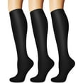 thumbnail image 1 of 3 Pairs Medical Sport Compression Socks - 15-20mmhg Graduated Knee-High Support for Men & Women, Ideal for Soccer, Running, and Nurses, 1 of 6