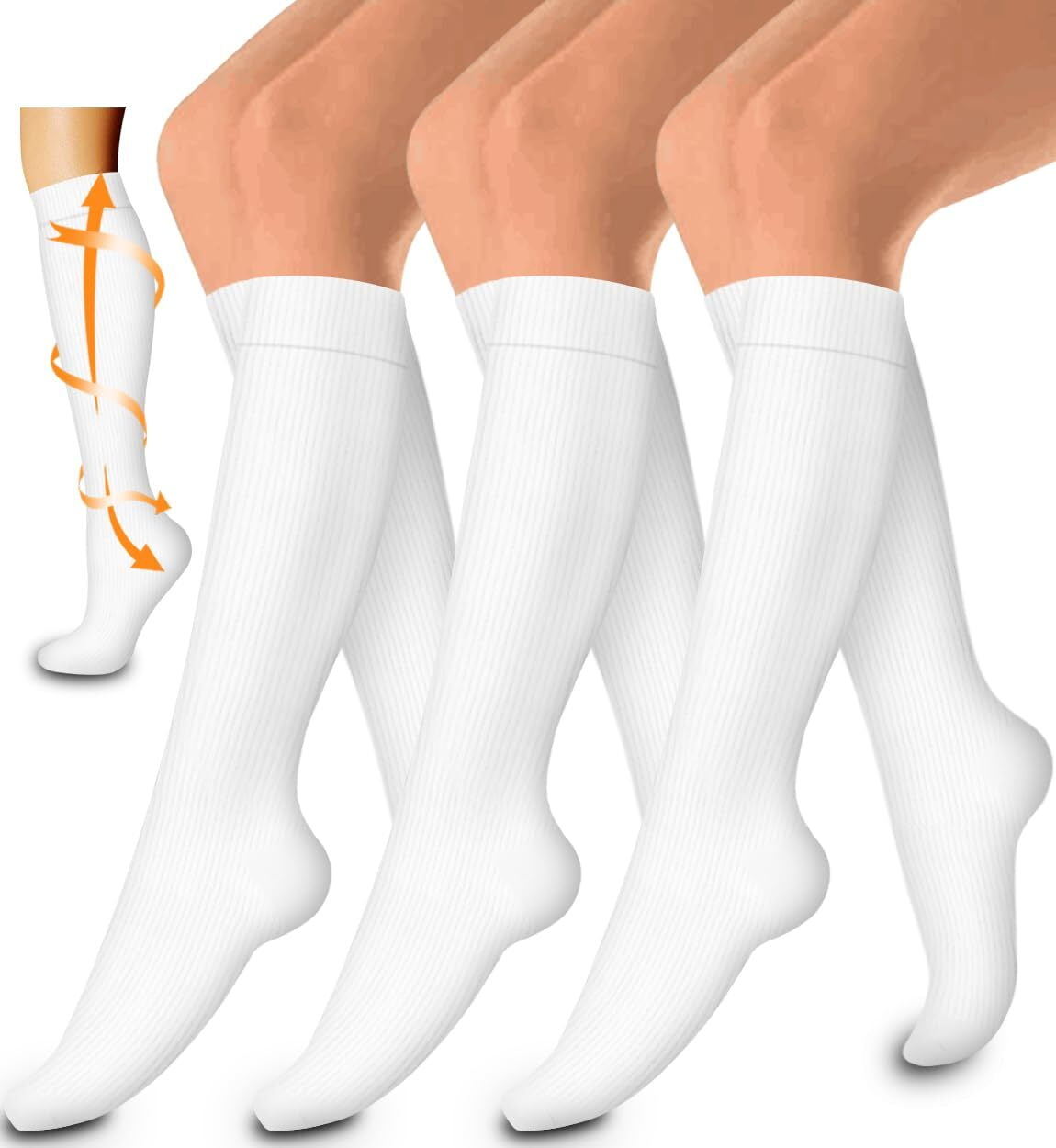 3 Pairs Medical Sport Compression Socks 1520mmhg Graduated KneeHigh