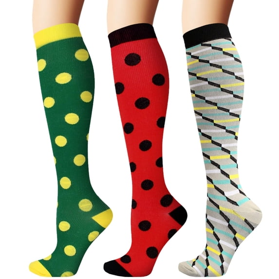 3 Pairs Medical Sport Compression Socks - 15-20mmhg Graduated Knee-High Support for Men & Women, Ideal for Soccer, Running, and Nurses