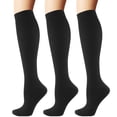 thumbnail image 1 of 3 Pairs Medical Sport Compression Socks - 15-20mmhg Graduated Knee-High Support for Men & Women, Ideal for Soccer, Running, and Nurses, 1 of 8