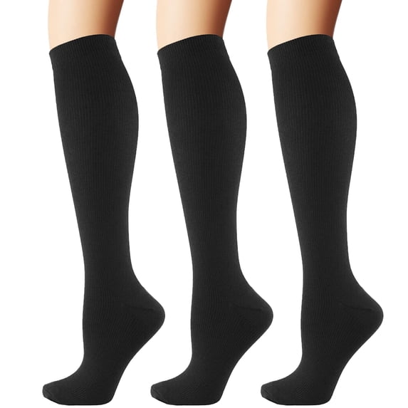 3 Pairs Medical Sport Compression Socks - 15-20mmhg Graduated Knee-High Support for Men & Women, Ideal for Soccer, Running, and Nurses