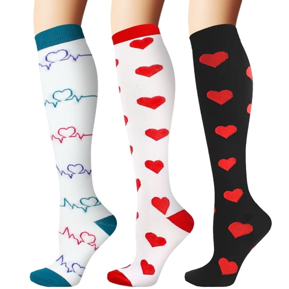 3 Pairs Medical Sport Compression Socks - 15-20mmhg Graduated Knee-High Support for Men & Women, Ideal for Soccer, Running, and Nurses