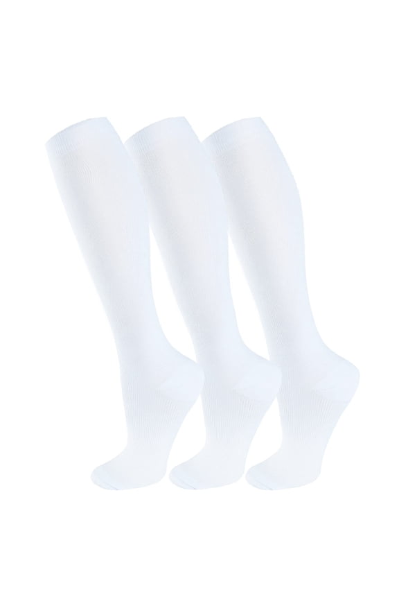 3 Pairs Medical Sport Compression Socks - 15-20mmhg Graduated Knee-High Support for Men & Women, Ideal for Soccer, Running, and Nurses