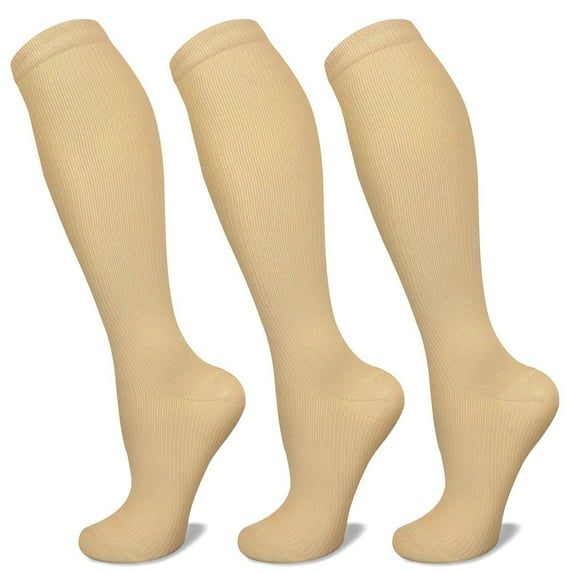 3 Pairs Medical Sport Compression Socks - 15-20mmhg Graduated Knee-High Support for Men & Women, Ideal for Soccer, Running, and Nurses