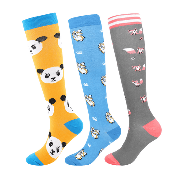 3 Pairs Medical Sport Compression Socks - 15-20mmhg Graduated Knee-High Support for Men & Women, Ideal for Soccer, Running, and Nurses