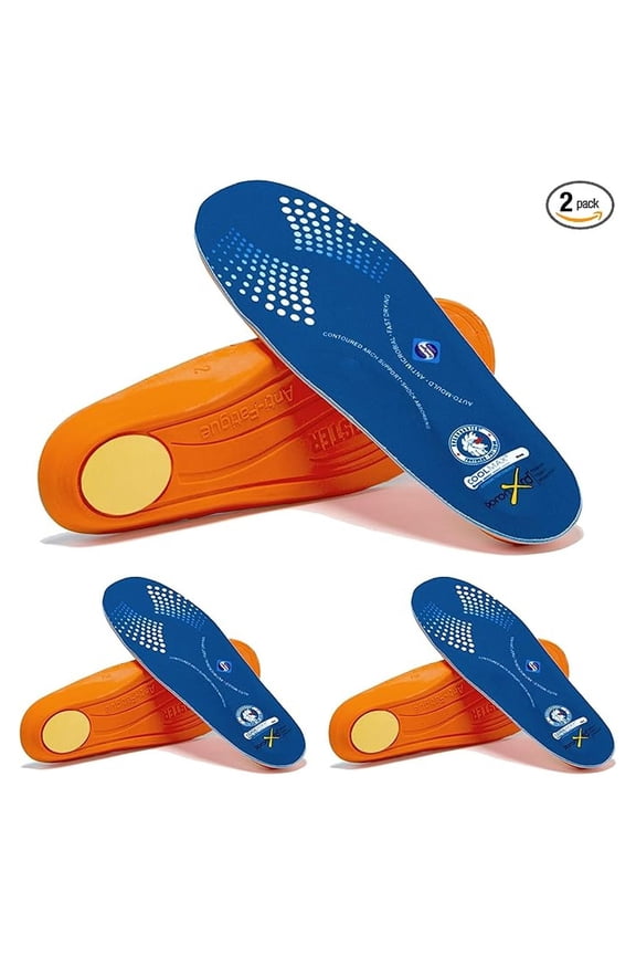 3 Pairs Memory Foam Anti-Fatigue Insoles for Work Boots, Heavy Duty Support Inserts for Men & Women, Arch Support, Distributes Foot Pressure, Slow Rebound, Standing All Day (RC930-L)