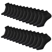 3 Pairs Men Black Ankle/Quarter Socks Half Cushion Comfort Cotton Size 9-11